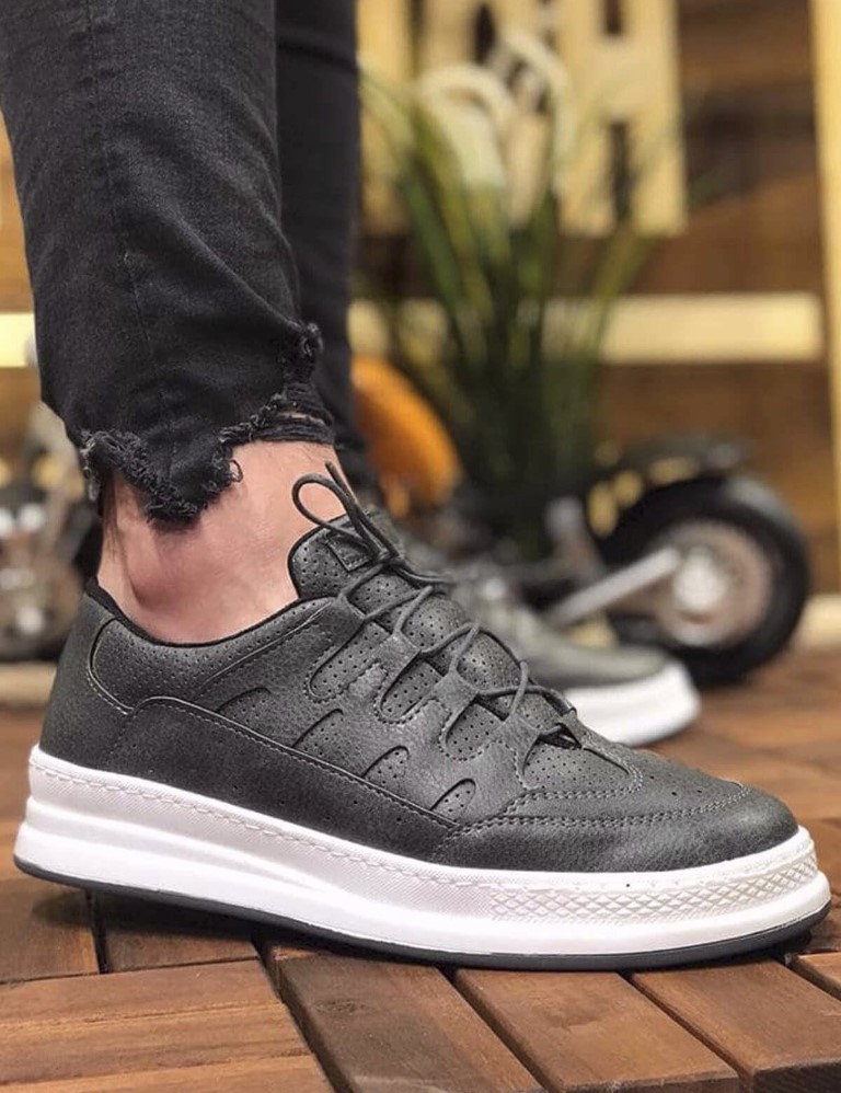 Ανδρικά ανθρακί Sneakers με κορδόνια CH040 φωτογραφία